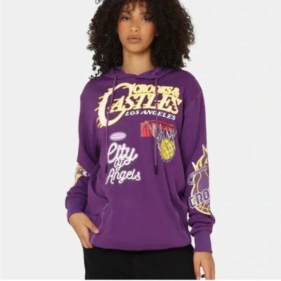 Crooks  & Castles LA Serif Hoodie Purple Cheap - Picture 1 of 14